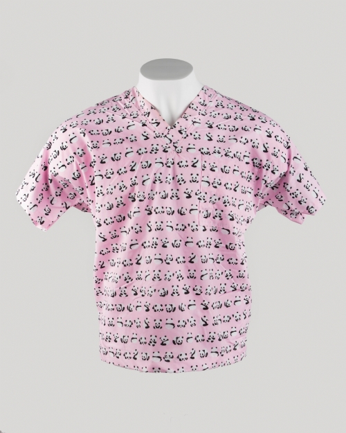 Pink Panda Short Sleeve Scrub Top 100% Cotton