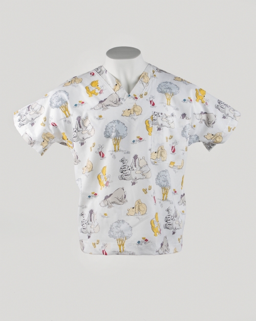 Disney Winnie The Pooh Short Sleeve Scrub Top 100% Cotton