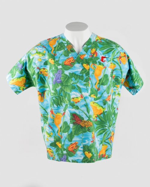 Frogs Short Sleeve Scrub Top 100% Cotton