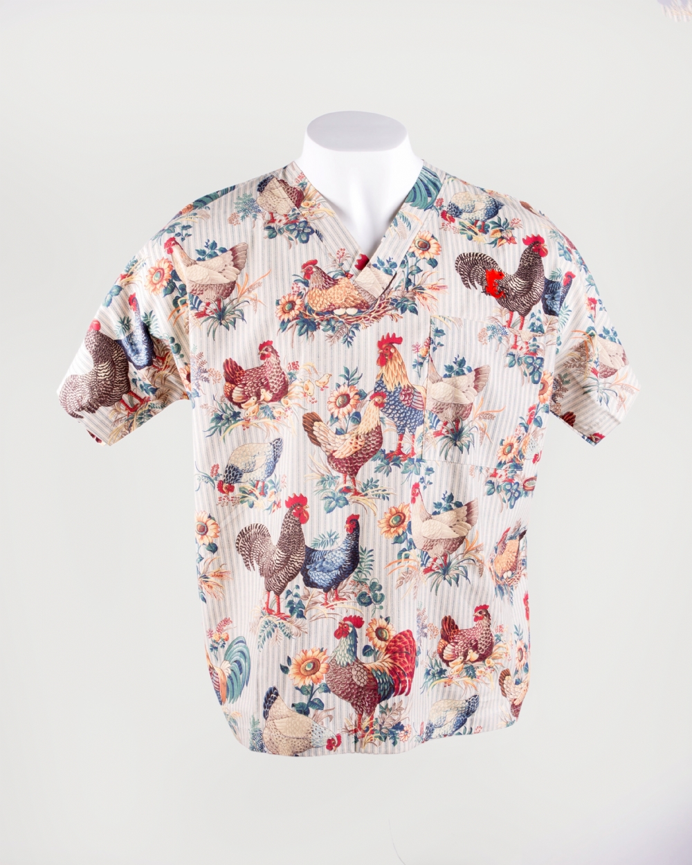 Chickens Short Sleeve Scrub Top 100% Cotton
