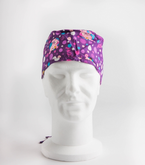 Purple Pink Panther Surgeons Hat 100% Cotton