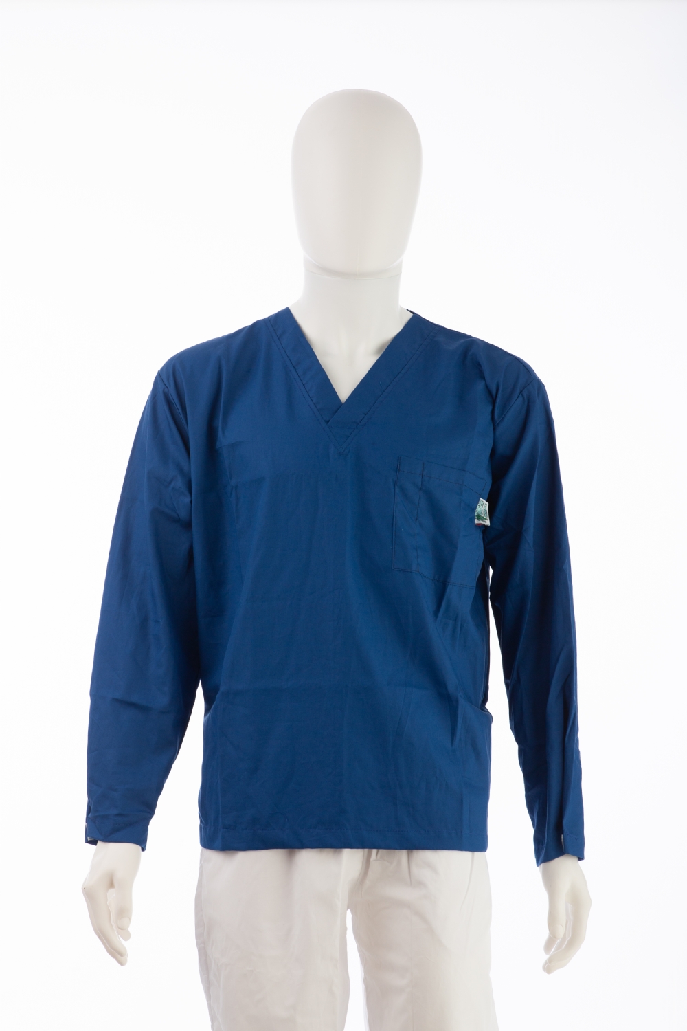 Copen Long Sleeve Scrub Top Velcro Cuff 100% Cotton