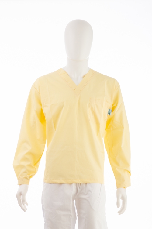 Lemon Long Sleeve Scrub Top Velcro Cuff 100% Cotton