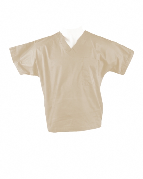 Beige Short Sleeve Scrub Top 100% Cotton