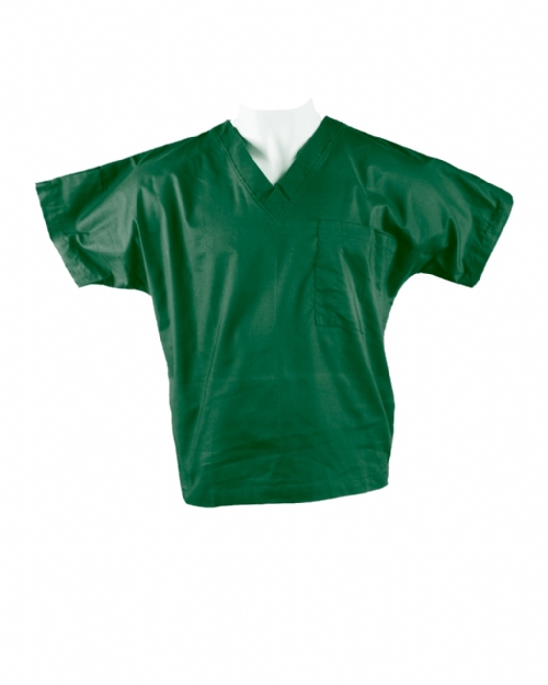 Emerald Green Short Sleeve Scrub Top 100% Cotton