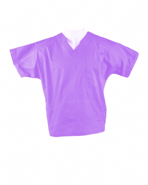 Lilac Short Sleeve Scrub Top 100% Cotton