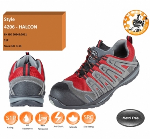 HALCON Red/Grey METAL FREE Safety Trainer