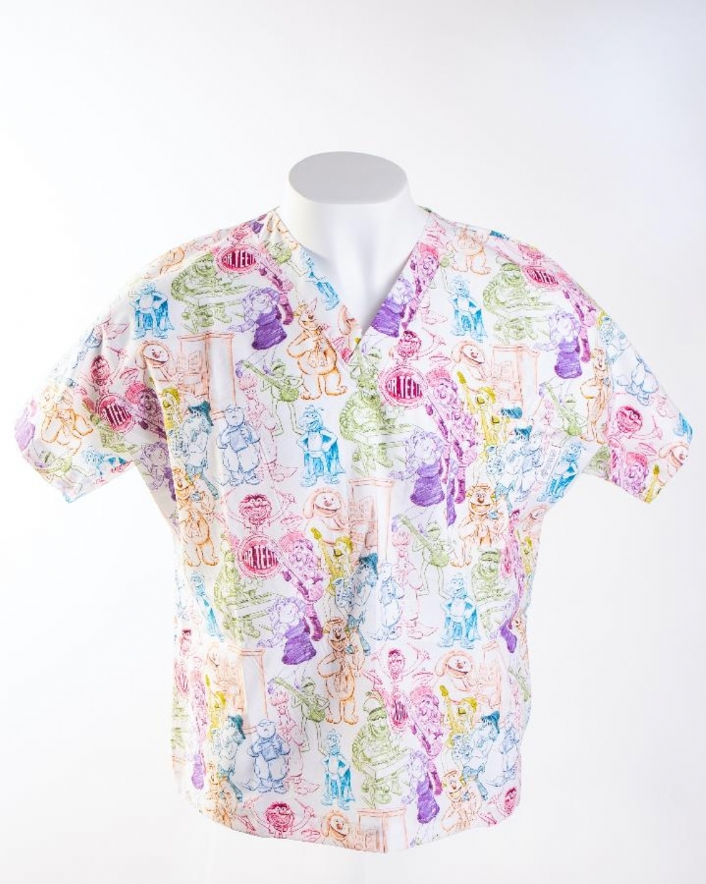 Disney The Muppets Short Sleeve Scrub Top 100% Cotton