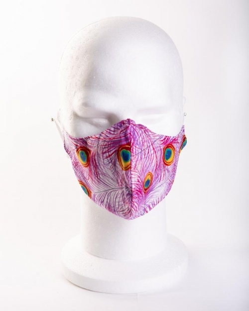  Peacock Feathers Face Mask 100% Cotton