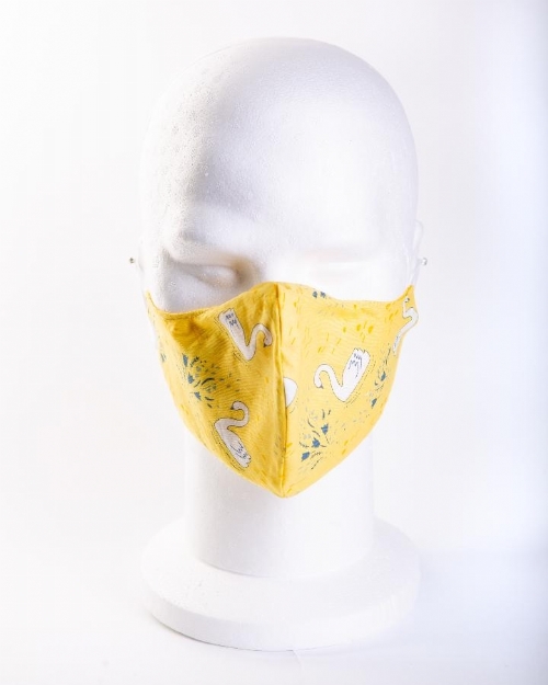 Yellow Majestic Swan Face Mask 100% Cotton
