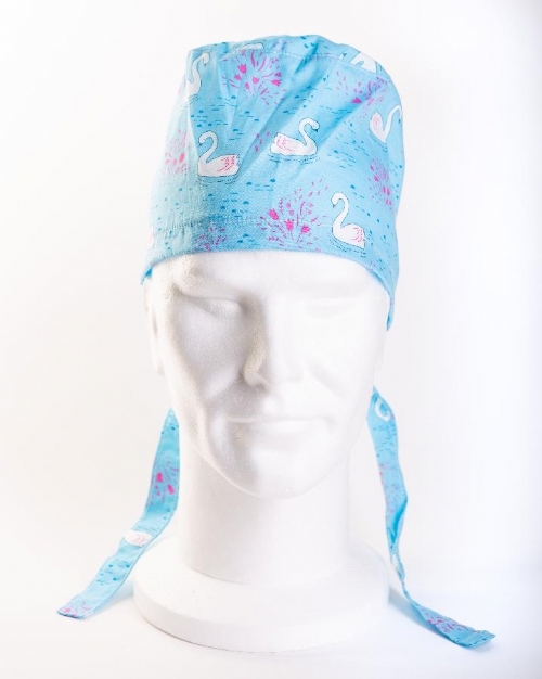 Blue Majestic Swan Surgeons Hat 100% Cotton