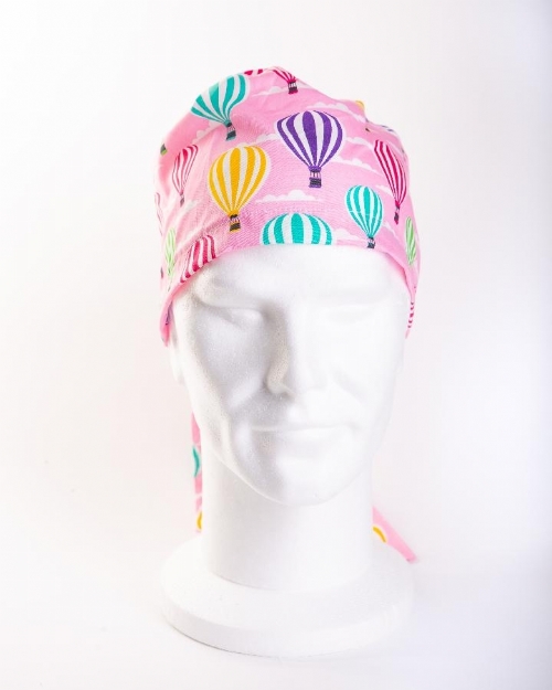 Pink Hot Air Balloons Surgeons Hat 100% Cotton