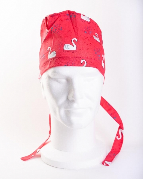  Red Majestic Swan Hat 100% Cotton