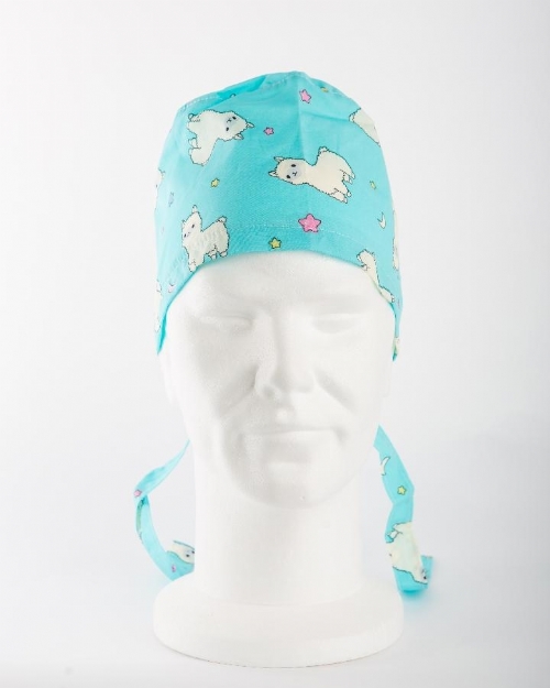 Blue Baby Llama Surgeons Hat 100% Cotton