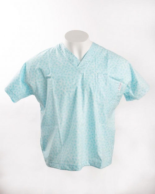 Blue Paws Short Sleeve Scrub Top 100% Cotton