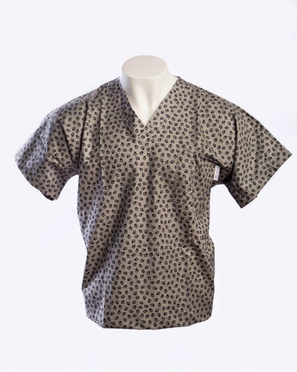 Dog Prints Short Sleeve Scrub Top 100% Cotton