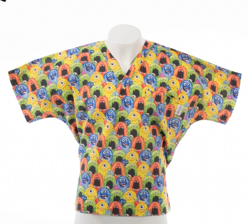  Cute Halloween Short Sleeve Scrub Top 100% Cotton