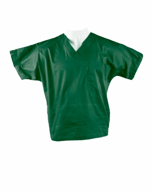 Bottle Green Short Sleeve Scrub Top 100% Cotton