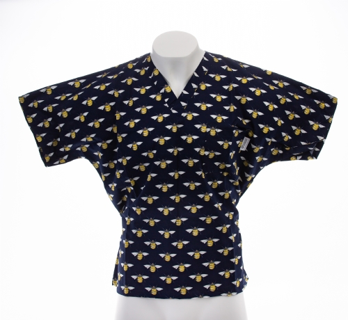 Bumble Bee Night Short Sleeve Scrub Top 100% Cotton