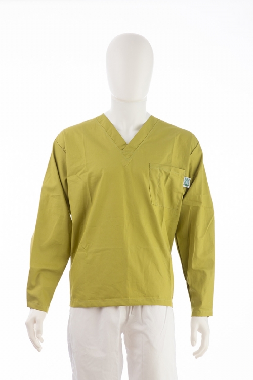 Sage Long Sleeve Scrub Top Velcro Cuff 100% Cotton