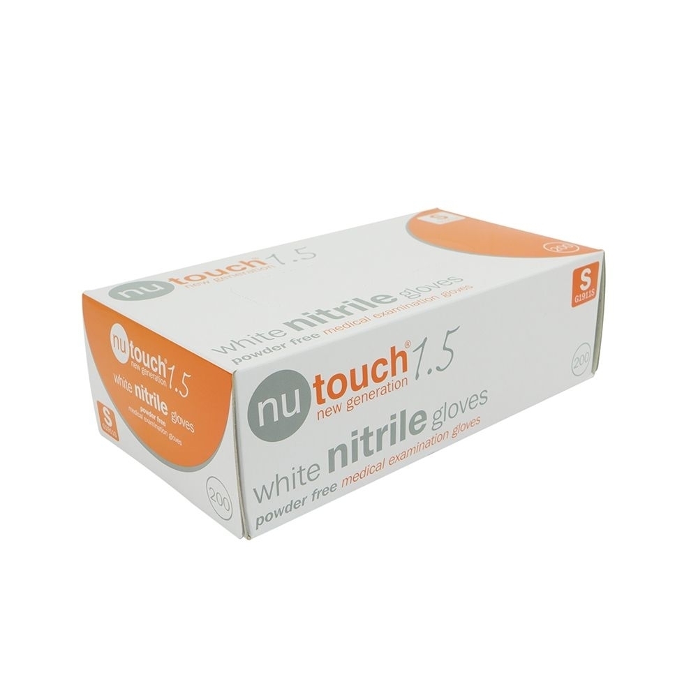 Nutouch Powder Free White Nitrile Gloves