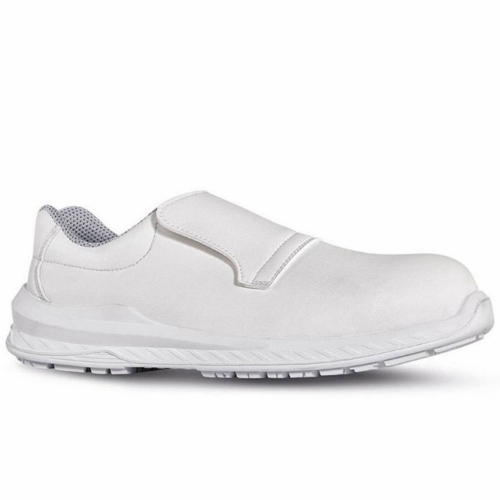 U-Power Madrid White Slip-On Safety Shoe with Protective Toe Cap