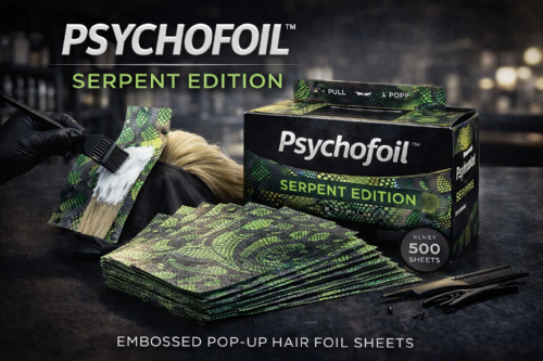 Psychofoil™ Serpent Edition — Embossed Pop-Up Hair Foil Sheets (500 Pop-Up Sheets)