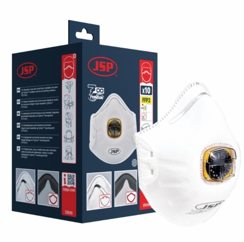 JSP Spirotek 725 Typhoon™ Valved FFP2V Disposable Mask – Box of 10
