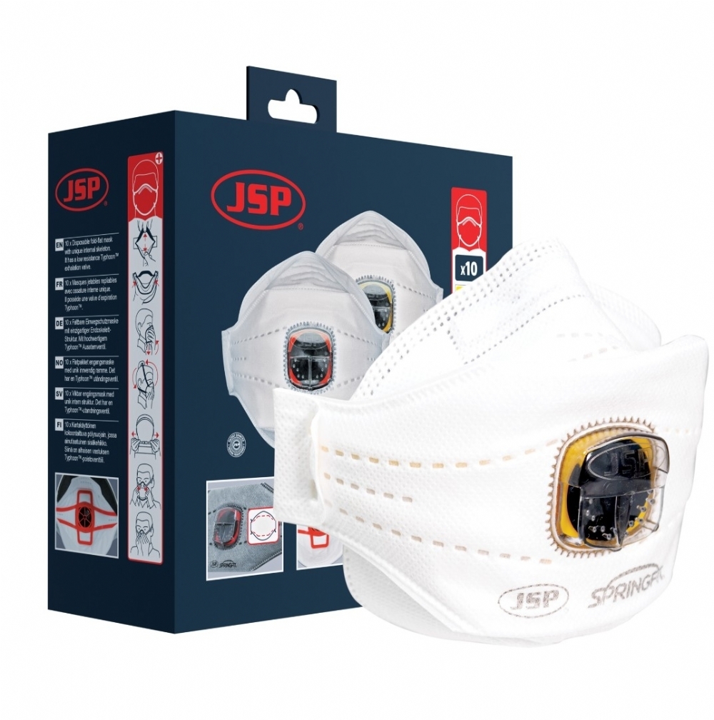 JSP SpringFit™ FFP2 Disposable Mask 425ML – Typhoon Valve – Medium/Large – Box of 10