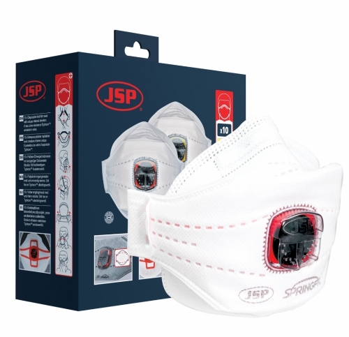 JSP SpringFit™ FFP3 Disposable Mask 435ML – Typhoon Valve – Medium/Large – Box of 10