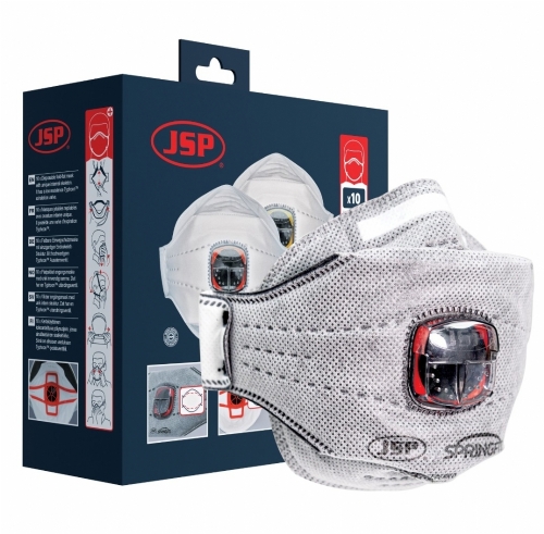 JSP Springfit™ 436ML FFP3 Disposable Mask with Typhoon™ Valve – Box of 10