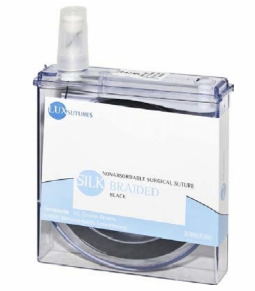 LuxSutures SILK BRAIDED BLACK Veterinary Non-Absorbable Surgical Suture – USP 5/0 – 100 cm – Black (1 Pc.)