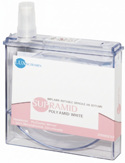 LuxSutures SUPRAMID White Veterinary Pseudo-Monofilament Suture – WITHOUT Solution (Dry) – USP 3/0 – 100 cm – White (1 Pc.)