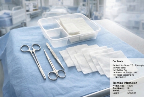 Sterile Minor Surgery Suture Pack Silver Fine – Suturing Kit (Latex-Free)