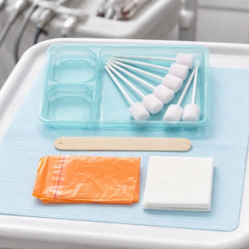 Oral Hygiene Large Procedure Pack Orange Non-Sterile – Foam Swabs, Tray & Tongue Depressor – RML101-432