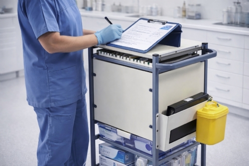 Medical Notes Trolley Small (Digital Lock)