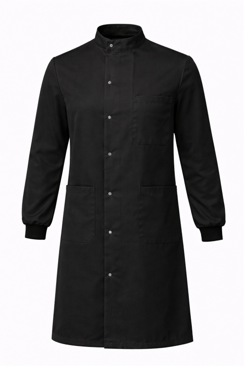 Howie Coat Stud Fastening Rib Cuff - 100% Cotton - Black