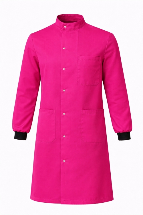 Howie Coat Stud Fastening Rib Cuff - 100% Cotton - Cerise