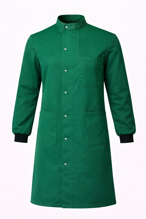 Howie Coat Stud Fastening Rib Cuff - 100% Cotton - Emerald