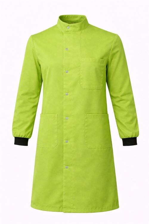 Howie Coat Stud Fastening Rib Cuff - 100% Cotton - Lime