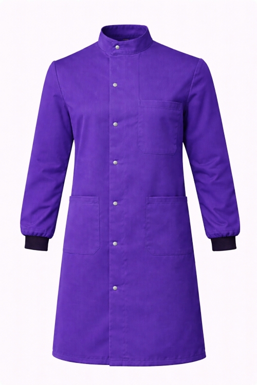 Howie Coat Stud Fastening Rib Cuff - 100% Cotton - Purple