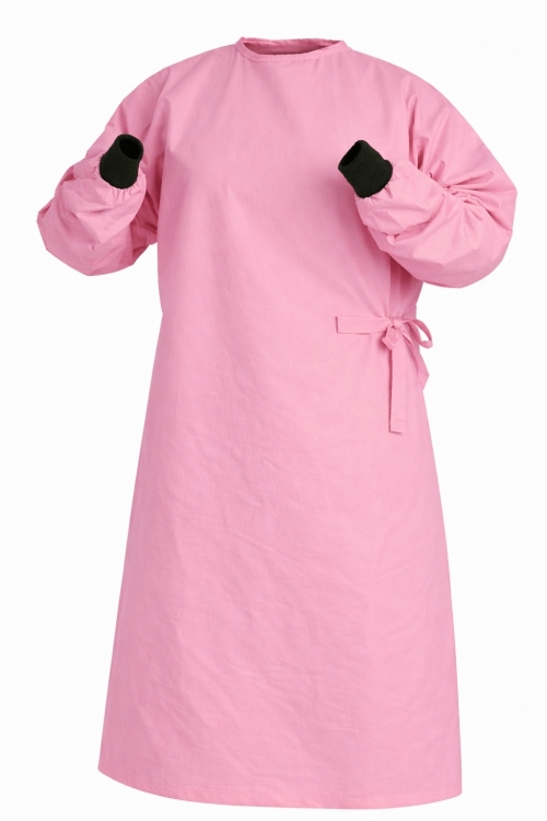 Reusable Surgical Gown - 100% Cotton - Pink